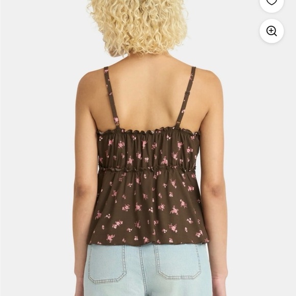 Floral Brown Women's Top size M - Picture 2 of 4